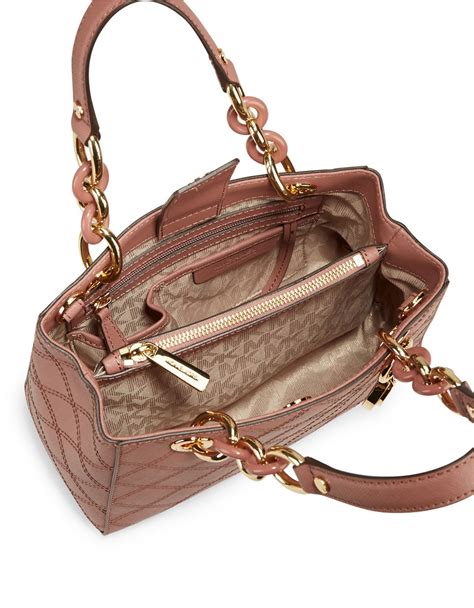 michael michael kors cynthia small leather satchel pink|Cynthia Small Leather Satchel .